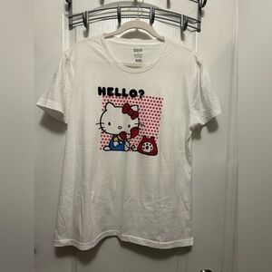 Hello Kitty x vintage America “Hello?" Tee💗☎️📞 women’s XXL white Tshirt retro